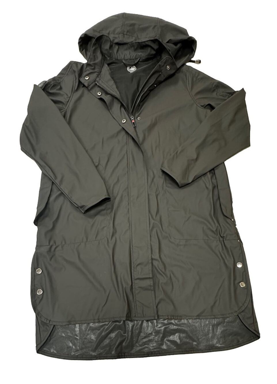 Canada Weather Gear Womens Black Zipped Pockets Rain Jacket Parka SZ M Hooded